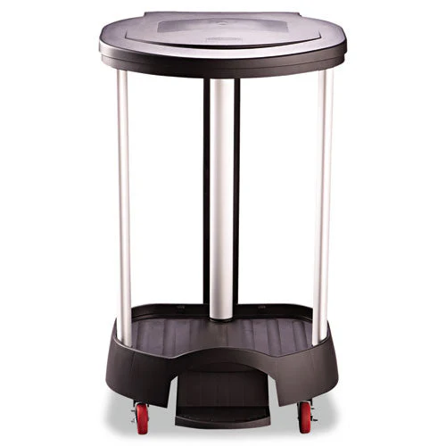 Premium Step-on Linen Hamper, 30 Gal, 20.38w X 22.25d X 37.88h, Aluminum/plastic, Black - Image 1