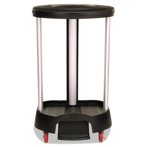 Premium Step-on Linen Hamper, 30 Gal, 20.38w X 22.25d X 37.88h, Aluminum/plastic, Black - Image 2