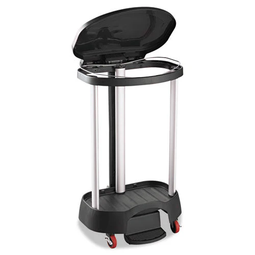 Premium Step-on Linen Hamper, 30 Gal, 20.38w X 22.25d X 37.88h, Aluminum/plastic, Black - Image 3