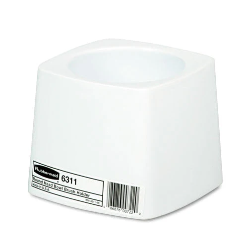 Commercial-grade Toilet Bowl Brush Holder, White - Image 1