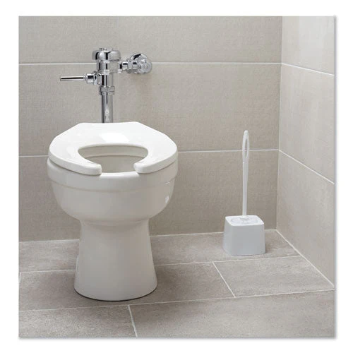 Commercial-grade Toilet Bowl Brush Holder, White - Image 2