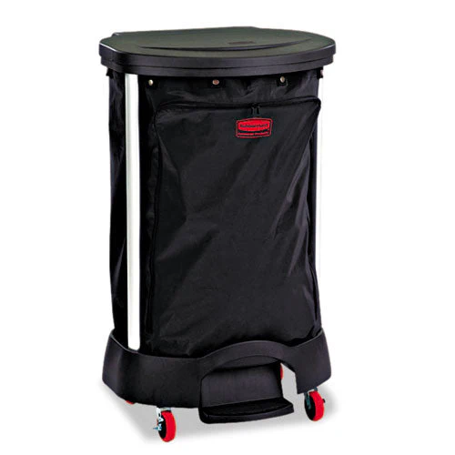 Premium Step-on Linen Hamper Bag, 30 Gal, 13.38w X 19.88d X 29.25h, Nylon, Black - Image 1