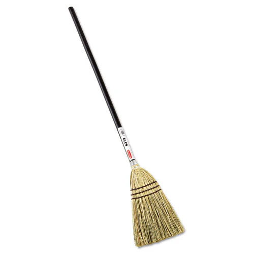 Corn-fill Broom, Corn Fiber Bristles, 38" Overall Length, Brown - Image 1