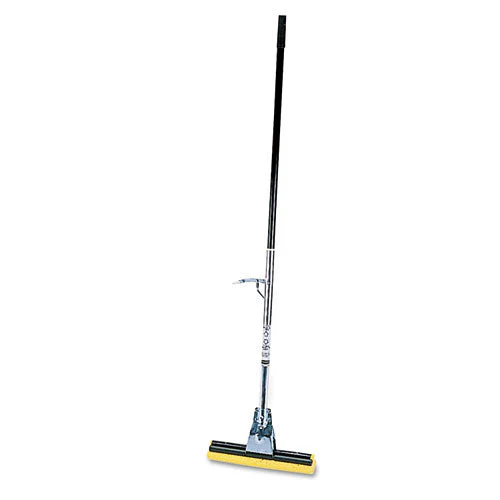 Steel Sponge Mop, 12" Wide Yellow Cellulose Sponge Head, Bronze Steel Handle - Image 1