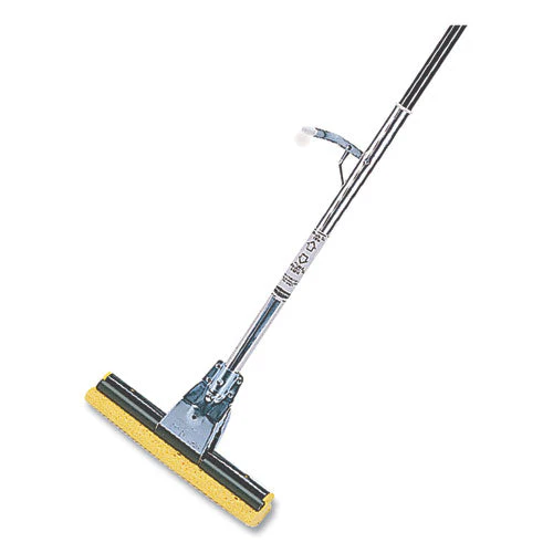 Steel Sponge Mop, 12" Wide Yellow Cellulose Sponge Head, Bronze Steel Handle - Image 2