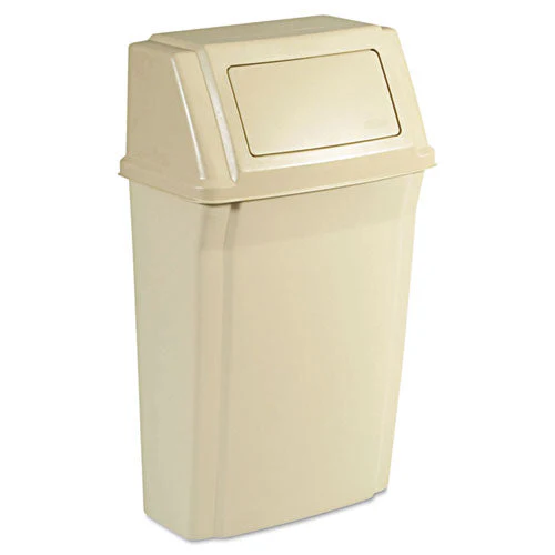 Slim Jim Wall-mounted Container, 15 Gal, Plastic, Beige - Image 1