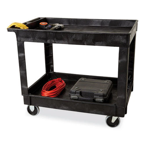 Service/utility Carts, Plastic, 2 Shelves, 500 Lb Capacity, 24" X 40" X 31.25", Black - Image 3