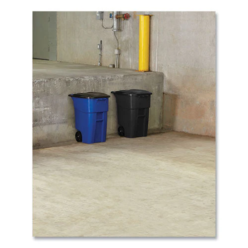 Square Brute Rollout Container, 50 Gal, Molded Plastic, Blue - Image 3