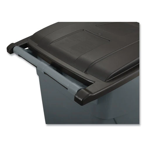Square Brute Rollout Container, 50 Gal, Molded Plastic, Gray - Image 2