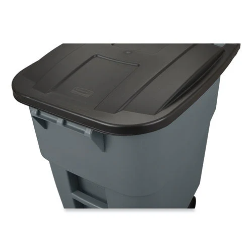 Square Brute Rollout Container, 50 Gal, Molded Plastic, Gray - Image 3