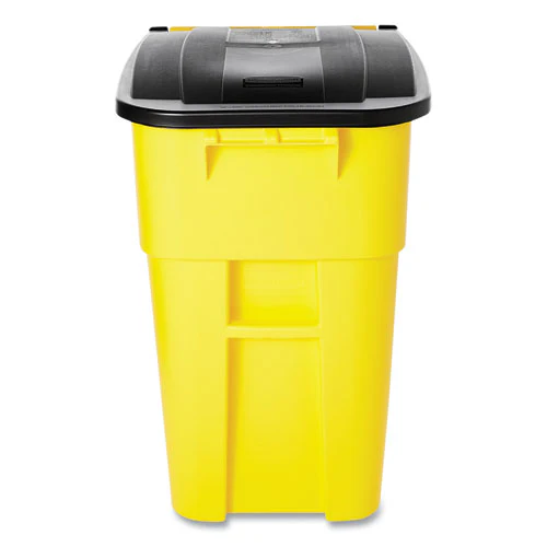 Square Brute Rollout Container, 50 Gal, Molded Plastic, Yellow - Image 3