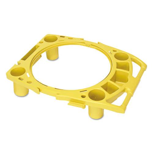 Standard Brute Rim Caddy, Four Compartments, Fits 32.5" Diameter Cans, 26.5 X 6.75, Yellow - Image 1