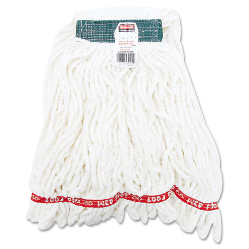 Web Foot Shrinkless Looped-end Wet Mop Head, Cotton/synthetic, Medium, White, 6/carton - Image 1