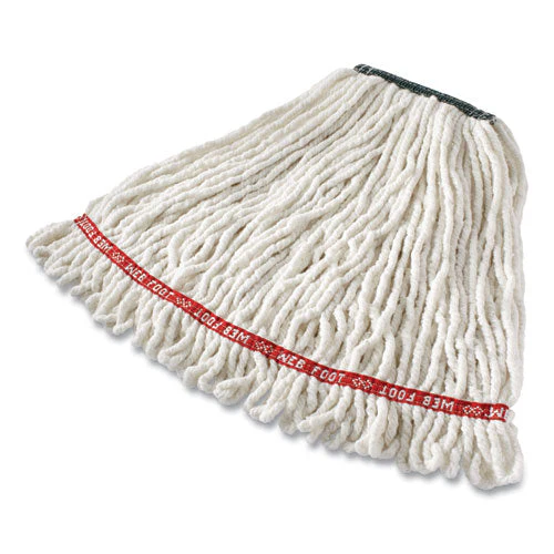 Web Foot Shrinkless Looped-end Wet Mop Head, Cotton/synthetic, Medium, White - Image 3