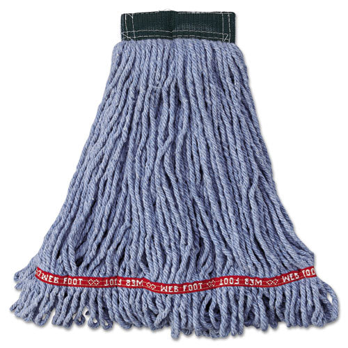 Web Foot Wet Mop Head, Shrinkless, Cotton/synthetic, Blue, Medium, 6/carton - Image 1