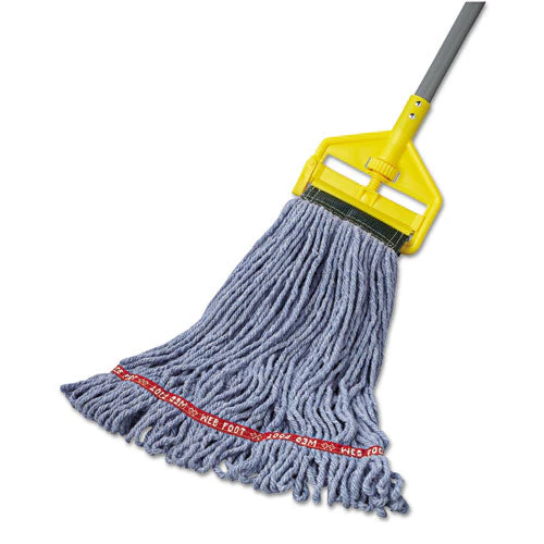 Web Foot Wet Mop Head, Shrinkless, Cotton/synthetic, Blue, Medium, 6/carton - Image 2