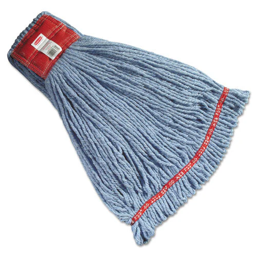 Web Foot Wet Mop Heads, Shrinkless, Cotton/synthetic, Blue, Large - Image 1