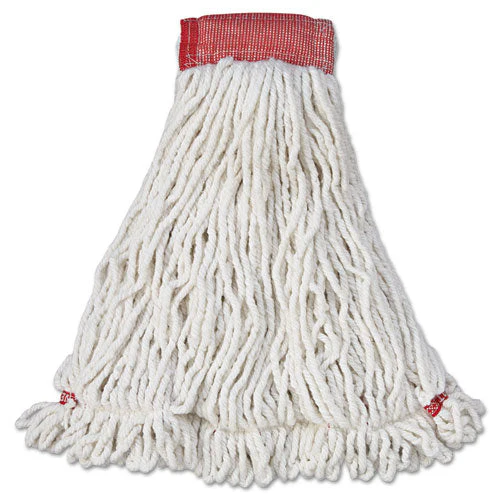 Web Foot Wet Mop Head, Shrinkless, Cotton/synthetic, White, Large, 6/carton - Image 1