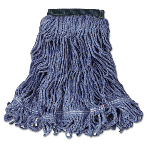 Swinger Loop Wet Mop Head, Medium, Cotton/synthetic, Blue, 6/carton - Image 1
