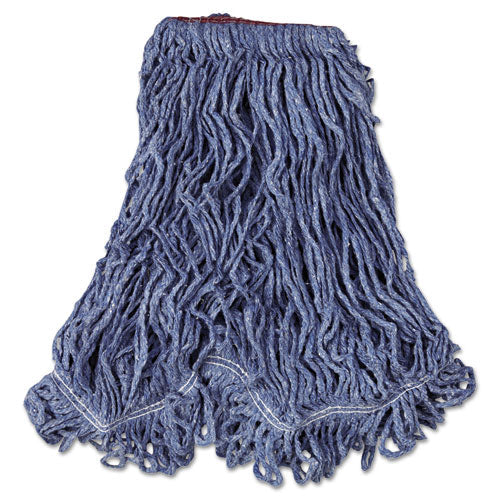 Super Stitch Blend Mop Head, Large, Cotton/synthetic, Blue, 6/carton - Image 1