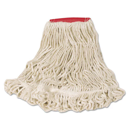 Super Stitch Looped-end Wet Mop Head, Cotton/synthetic, Large Size, Red/white - Image 1