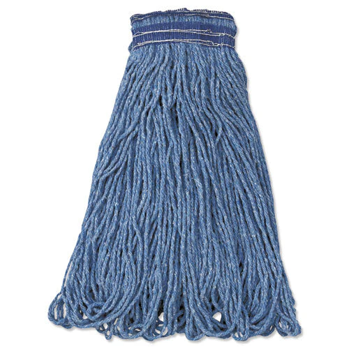 Universal Headband Mop Head, Cotton/synthetic, 24oz, Blue, 12/carton - Image 1