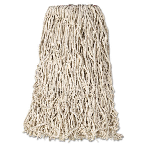 Premium Cut-end Cotton Wet Mop Head, 24 Oz, White, 1" White Band, 12/carton - Image 1