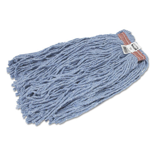 Cut-end Blend Mop Head, Cotton/synthetic, Blue, 20 Oz, 1" Headband, 12/carton - Image 1