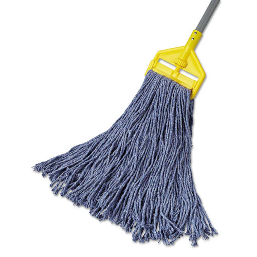 Cotton/synthetic Cut-end Blend Mop Head, 24 Oz, 1" Band, Blue, 12/carton - Image 3