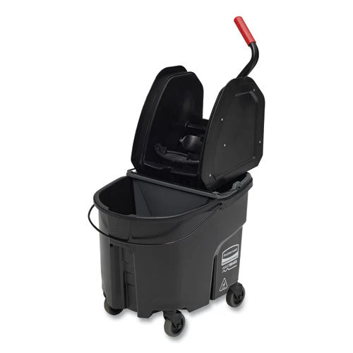 Wavebrake 2.0 Bucket/wringer Combos, Down-press, 35 Qt, Plastic, Black - Image 1