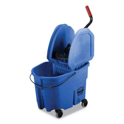 Wavebrake 2.0 Bucket/wringer Combos, Down-press, 35 Qt, Plastic, Blue - Image 1