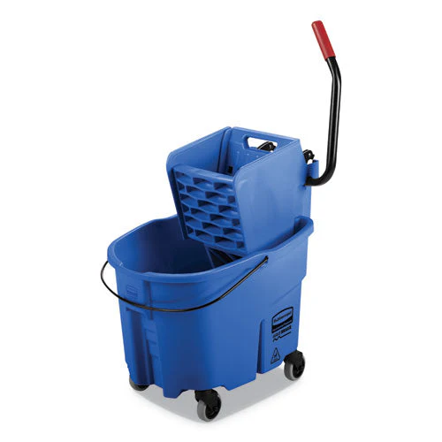 Wavebrake 2.0 Bucket/wringer Combos, Side-press, 35 Qt, Plastic, Blue - Image 1