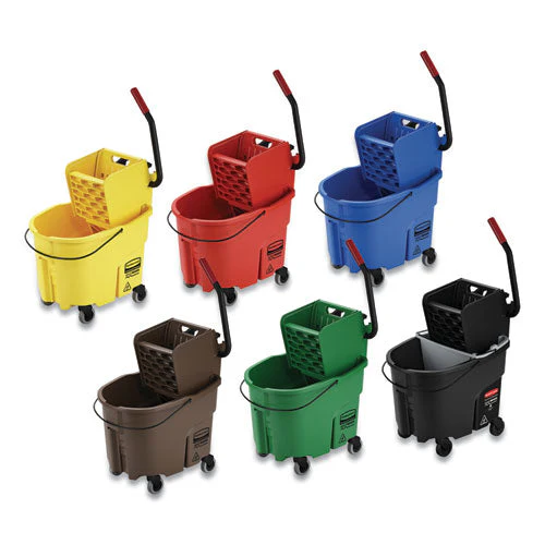 Wavebrake 2.0 Bucket/wringer Combos, Side-press, 35 Qt, Plastic, Blue - Image 2