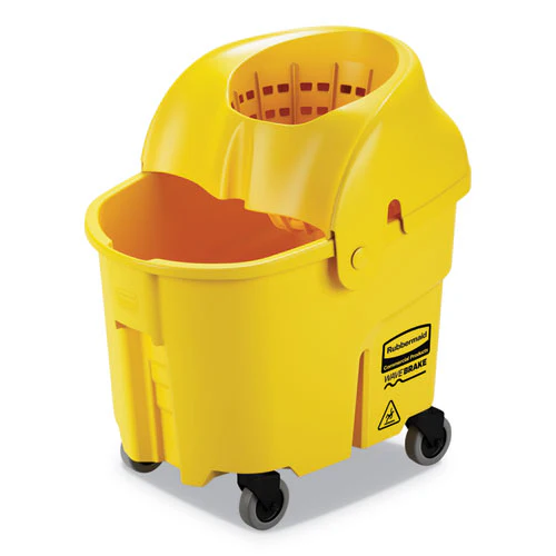 Wavebrake Institution Bucket And Wringer Combos, Down-press, 35 Qt, Plastic, Yellow - Image 1