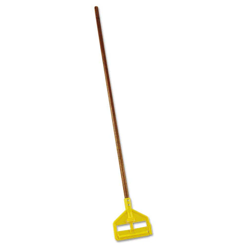 Invader Wood Side-gate Wet-mop Handle, 54", Natural/yellow - Image 1