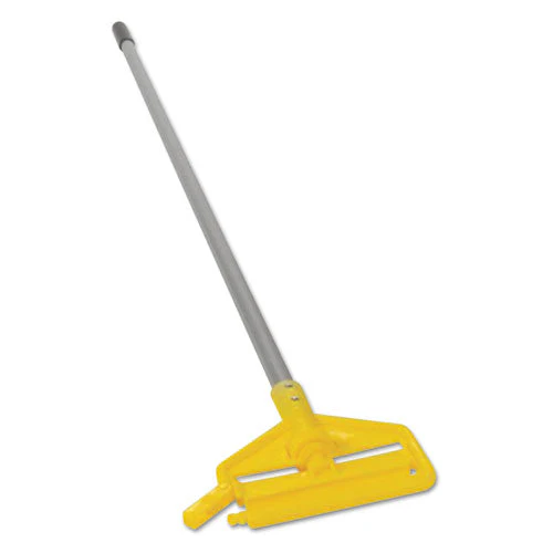Invader Aluminum Side-gate Wet-mop Handle, 1" Dia X 60", Gray/yellow - Image 1