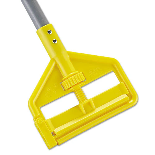 Invader Fiberglass Side-gate Wet-mop Handle, 1" Dia X 60", Gray/yellow - Image 1