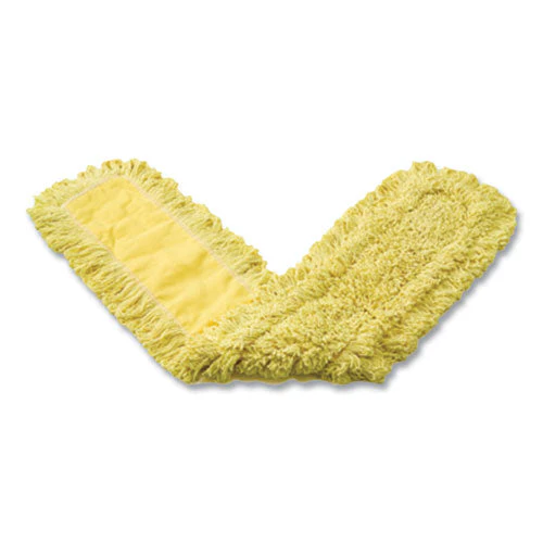 Trapper Commercial Dust Mop, Looped-end Launderable, 5" X 24", Yellow - Image 3