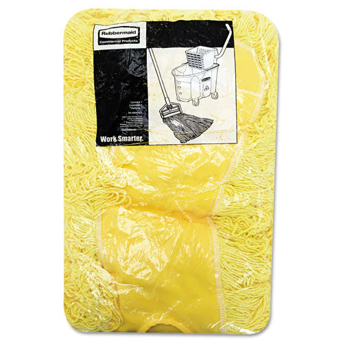 Trapper Commercial Dust Mop, Looped-end Launderable, 5" X 48", Yellow - Image 3