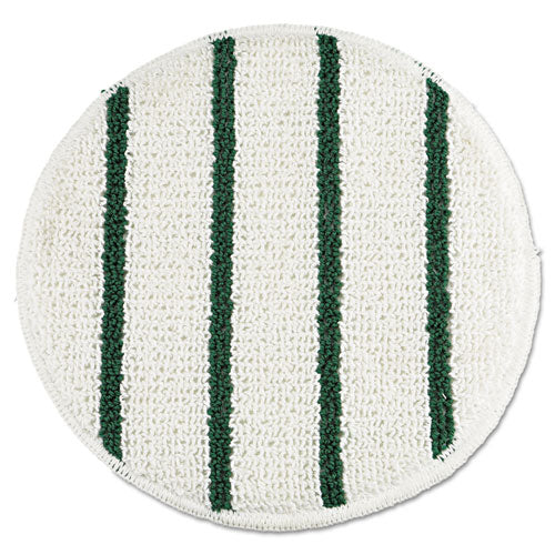 Low Profile Scrub-strip Carpet Bonnet, 19" Diameter, White/green - Image 1