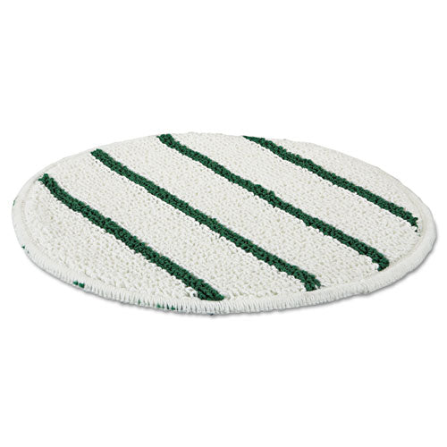 Low Profile Scrub-strip Carpet Bonnet, 19" Diameter, White/green, 5/carton - Image 2