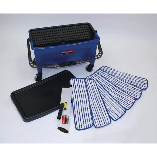 Microfiber Floor Finishing System, 3 Gal, Blue/black/white - Image 1