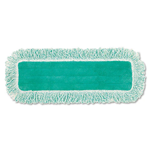 Dust Pad With Fringe, Microfiber, 18" Long, Green, 6/carton - Image 1