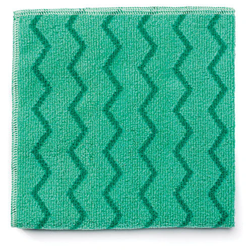 Reusable Cleaning Cloths, Microfiber, 16 X 16, Green, 12/carton - Image 1