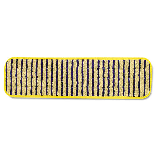 Microfiber Scrubber Pad, Vertical Polyprolene Stripes, 18", Yellow, 6/carton - Image 1
