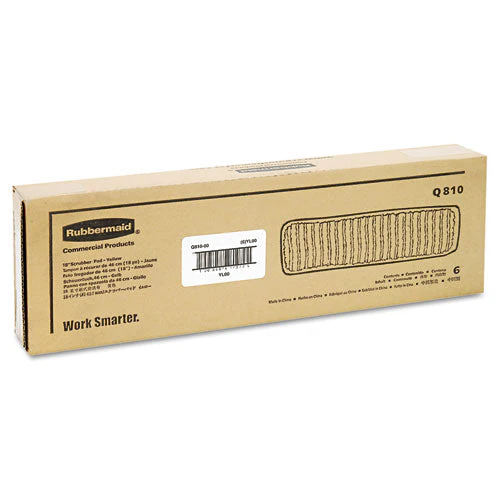 Microfiber Scrubber Pad, Vertical Polyprolene Stripes, 18", Yellow, 6/carton - Image 3