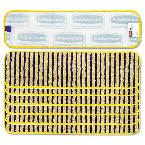 Microfiber Scrubber Pad, Vertical Polyprolene Stripes, 18", Yellow, 6/carton - Image 2