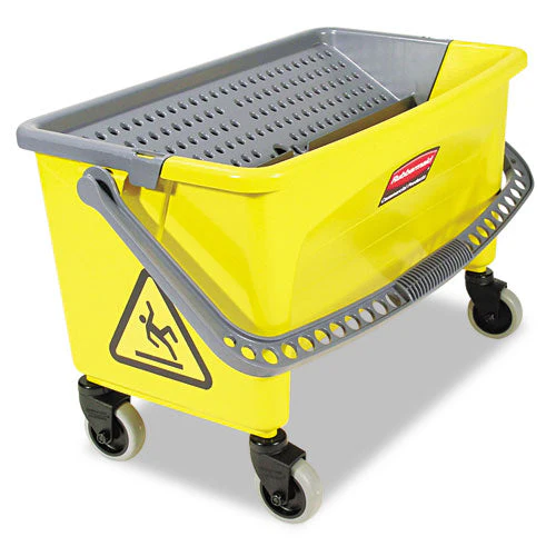 Hygen Press Wring Bucket For Microfiber Flat Mops, 43 Qt, Yellow - Image 1