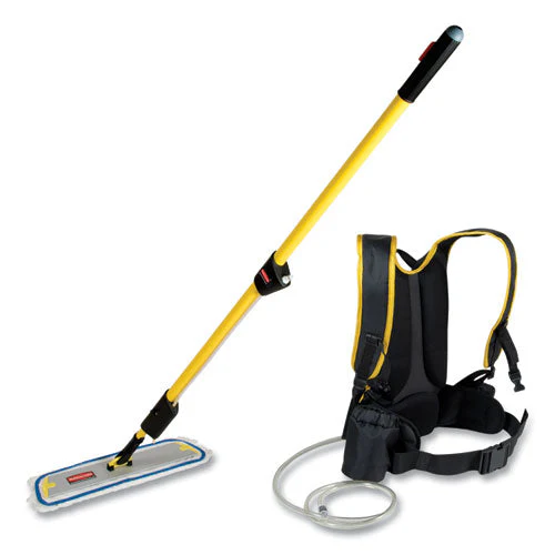 Flow Finishing System, 18" Wide Nylon Head, 56" Yellow Plastic Handle - Image 1