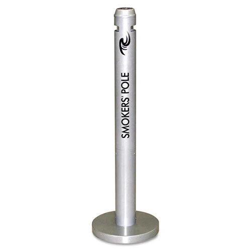 Smoker’s Pole, Round, Steel, 0.9 Gal, 4 Dia X 41h, Silver